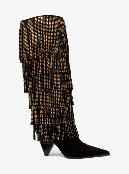 MICHAEL Michael Kors Jayla Embellished Suede Fringed Boot