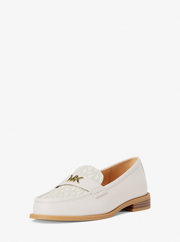 Michael Kors Lex Leather and Signature Logo Loafer