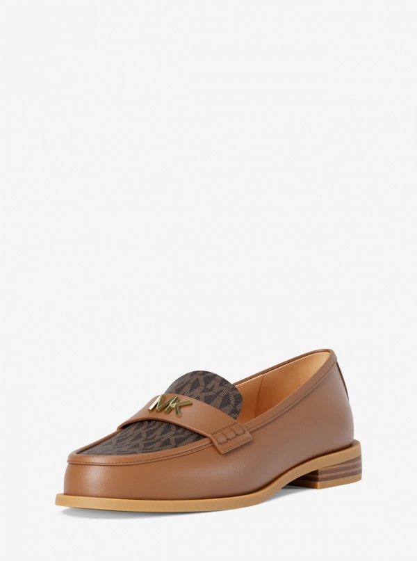 Michael Kors Lex Leather and Signature Logo Loafer