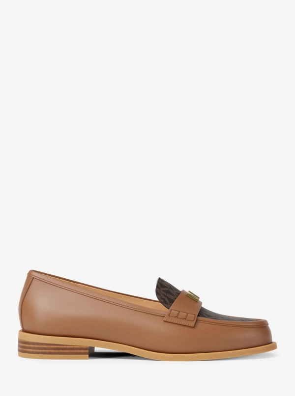 Michael Kors Lex Leather and Signature Logo Loafer