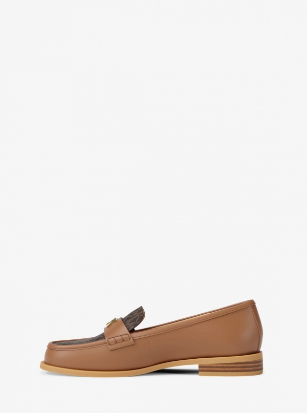 Michael Kors Lex Leather and Signature Logo Loafer