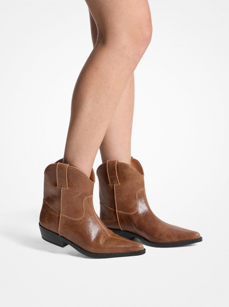 MICHAEL Michael Kors Noemie Distressed Leather Boot