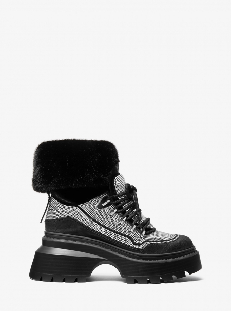MICHAEL Michael Kors Shiloh Embellished Mixed-Media Boot