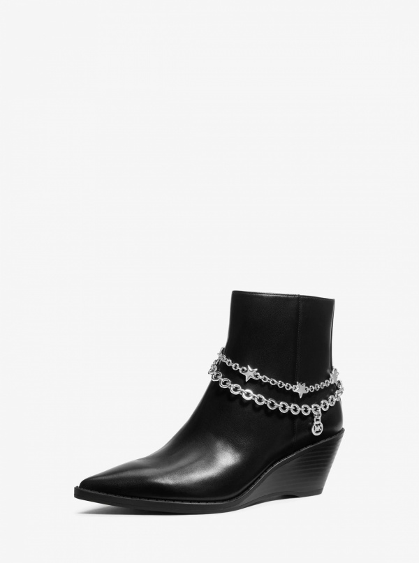 Michael Kors Austin Embellished Leather Wedge Boot