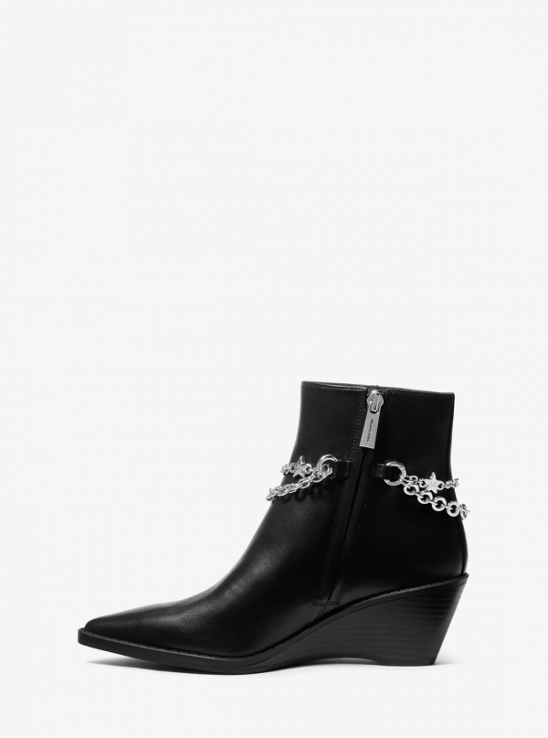 Michael Kors Austin Embellished Leather Wedge Boot