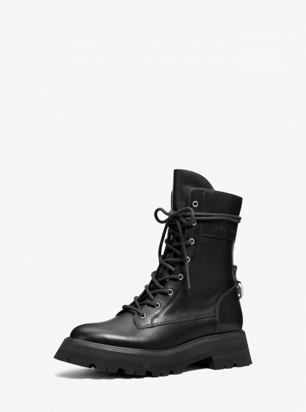 Michael Kors Caleb Leather Combat Boot