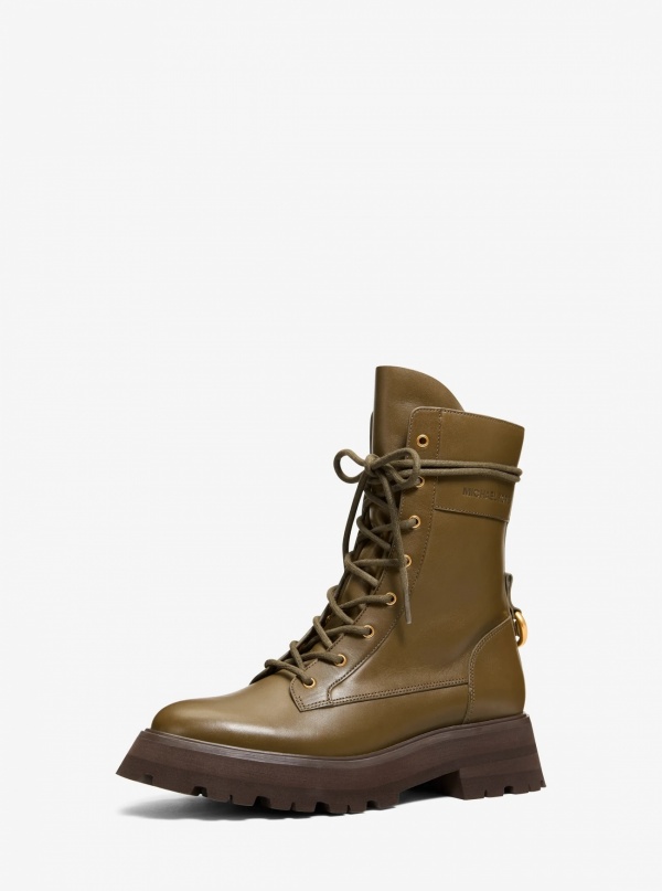 Michael Kors Caleb Leather Combat Boot