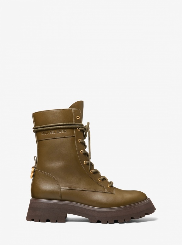 Michael Kors Caleb Leather Combat Boot