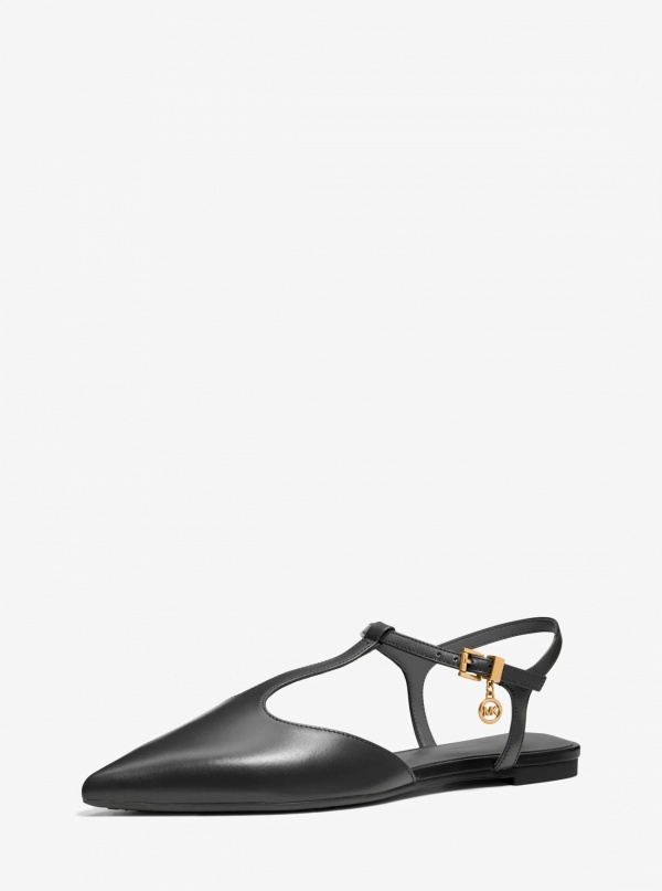 Michael Kors Cherie Leather T-Strap Flat