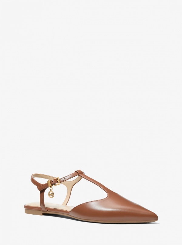 Michael Kors Cherie Leather T-Strap Flat
