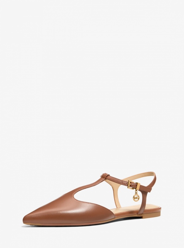Michael Kors Cherie Leather T-Strap Flat