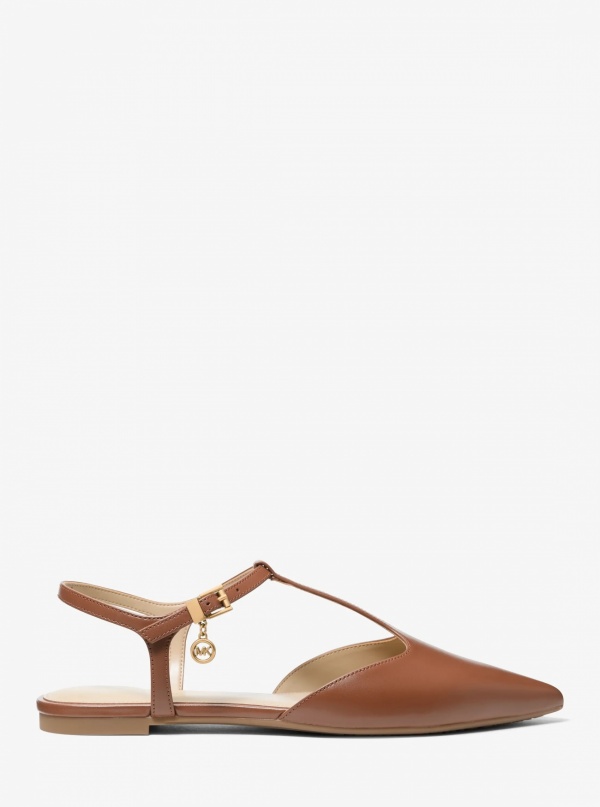 Michael Kors Cherie Leather T-Strap Flat