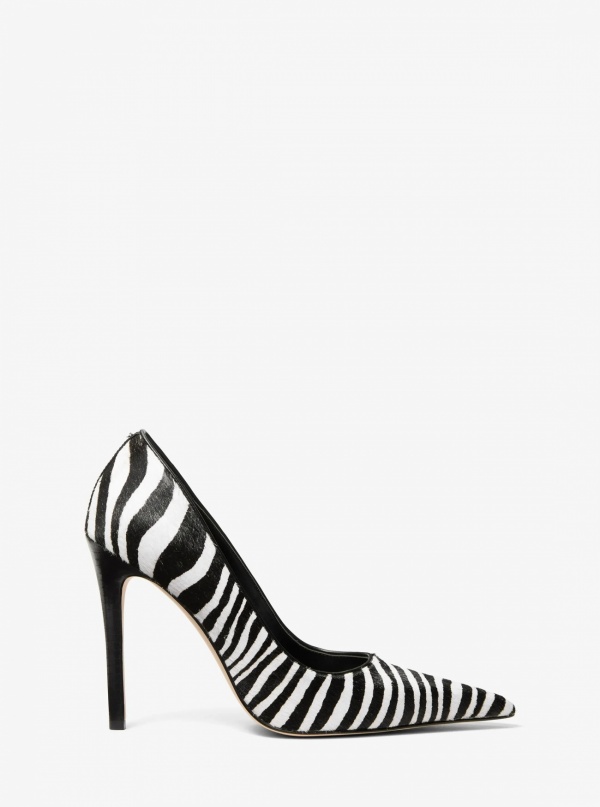 Michael Kors Elyse Zebra Print Calf Hair Pump