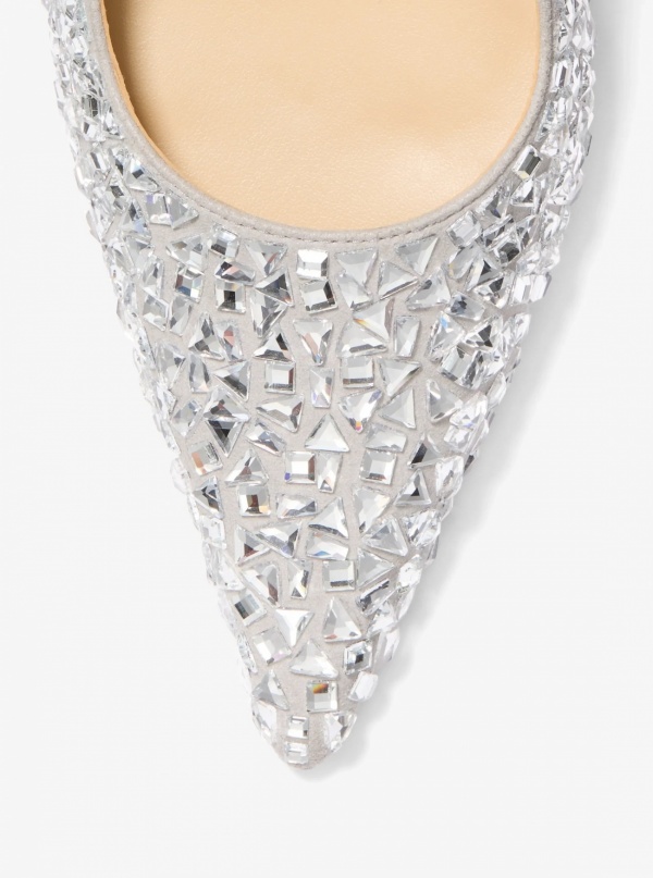 Michael Kors Elyse Embellished Metallic Pump