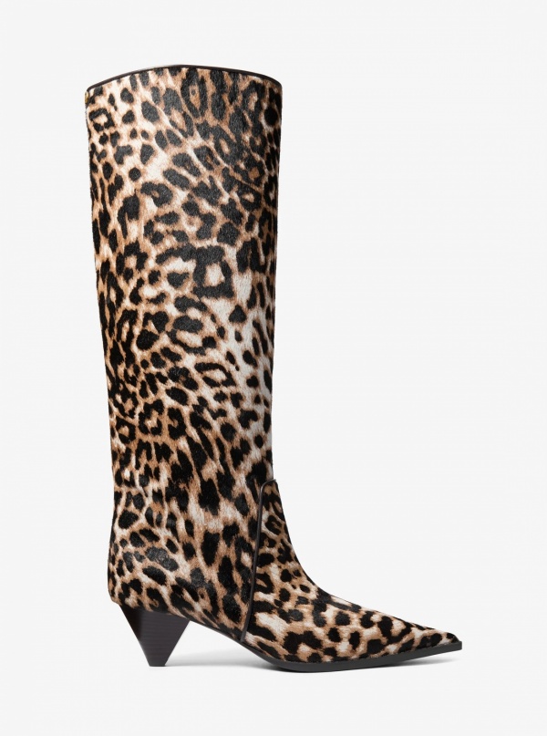Michael Kors Jayla Leopard Print Calf Hair Knee-High Boot