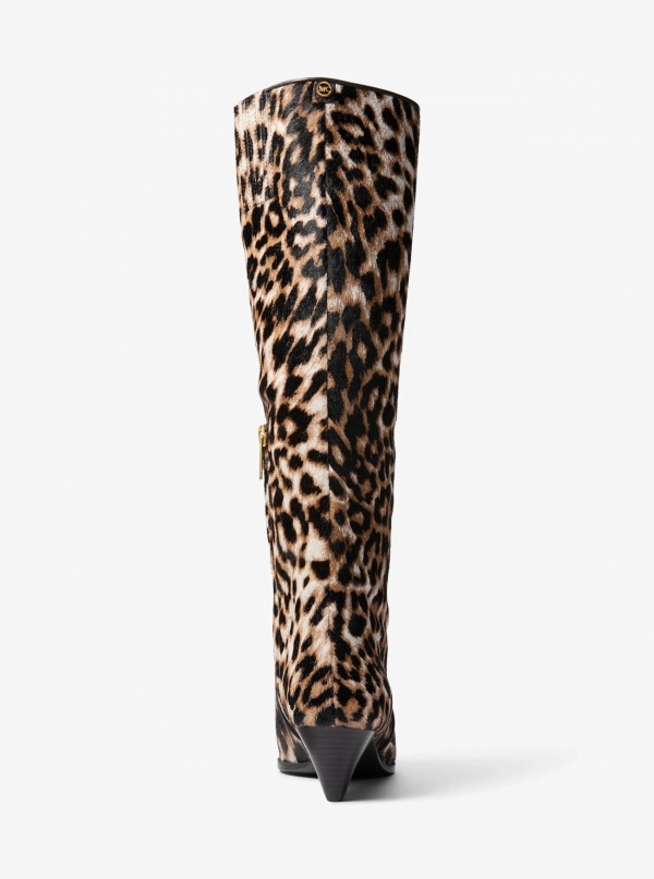 Michael Kors Jayla Leopard Print Calf Hair Knee-High Boot