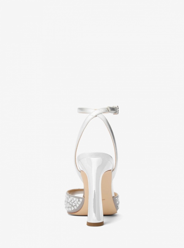 Michael Kors Rosie Embellished Metallic Sandal