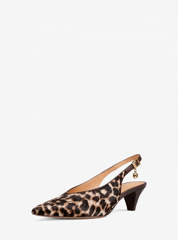 Michael Kors Tonya Leopard Print Calf Hair Slingback Pump