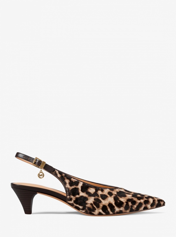 Michael Kors Tonya Leopard Print Calf Hair Slingback Pump