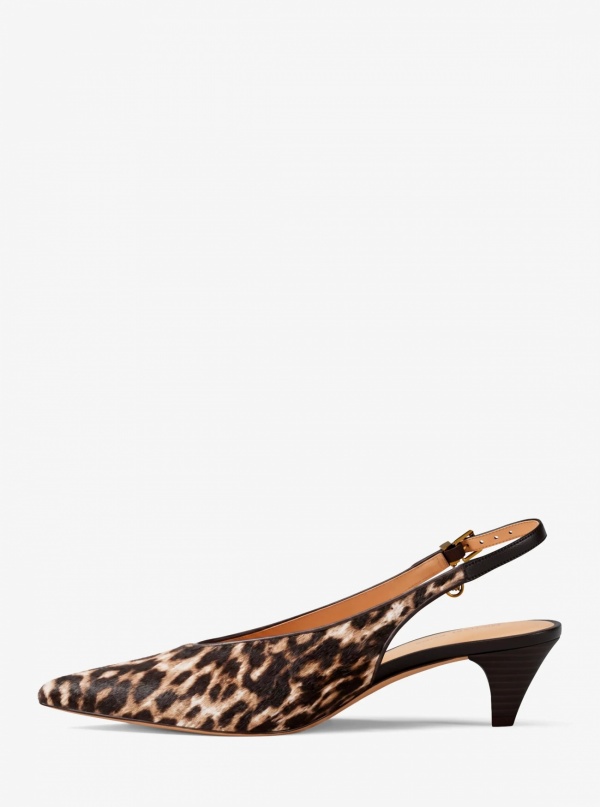Michael Kors Tonya Leopard Print Calf Hair Slingback Pump