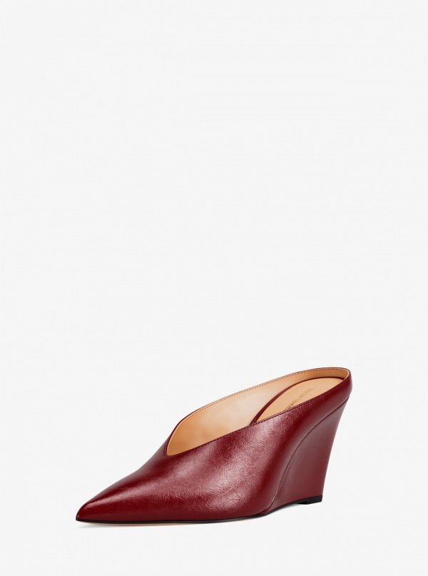 Michael Kors Xandra Leather Wedge Mule