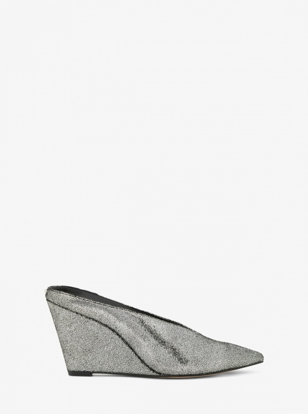 Michael Kors Xandra Metallic Leather Wedge Mule