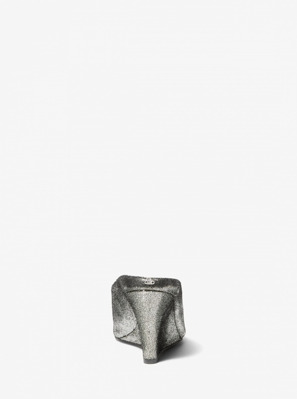 Michael Kors Xandra Metallic Leather Wedge Mule