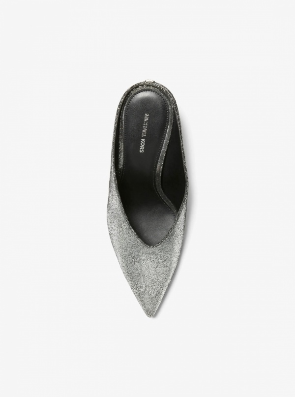 Michael Kors Xandra Metallic Leather Wedge Mule