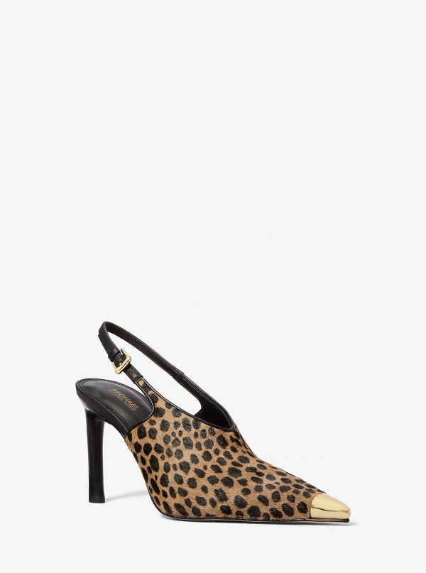 MICHAEL Michael Kors Kasia Cheetah Print Calf Hair Slingback Pump