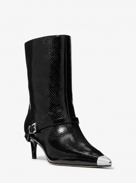 MICHAEL Michael Kors Kasia Snake Embossed Leather Buckle Boot