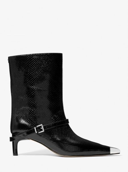 MICHAEL Michael Kors Kasia Snake Embossed Leather Buckle Boot