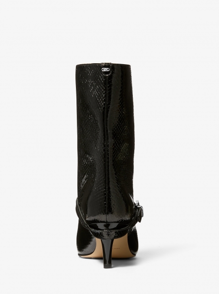 MICHAEL Michael Kors Kasia Snake Embossed Leather Buckle Boot