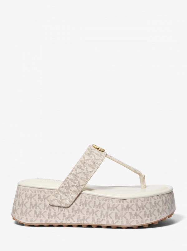 Michael Kors Koya Signature Logo Platform Flip Flop