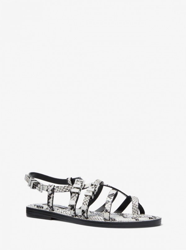 Michael Kors Darrington Snake Embossed Leather Sandal