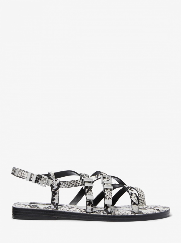 Michael Kors Darrington Snake Embossed Leather Sandal