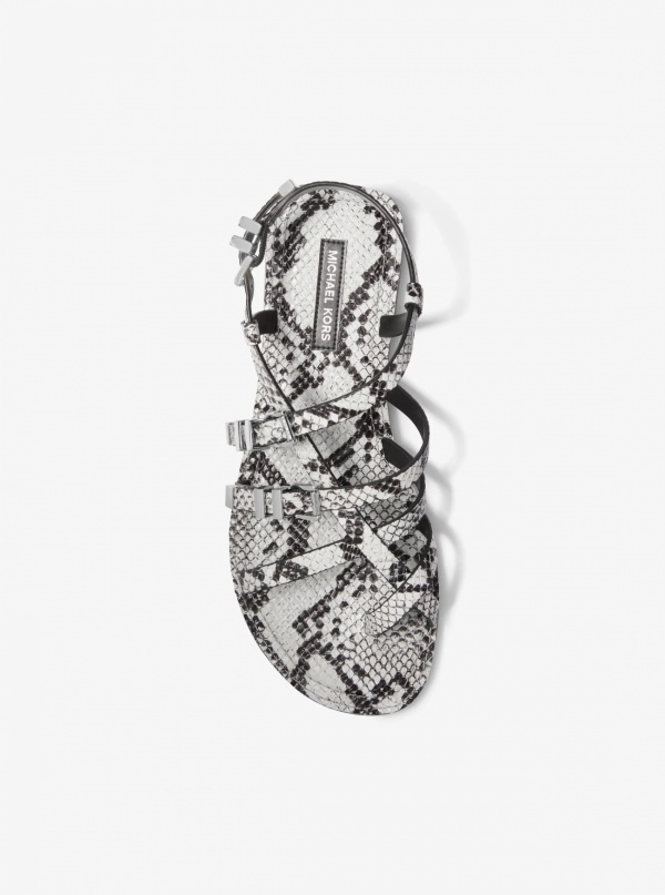 Michael Kors Darrington Snake Embossed Leather Sandal