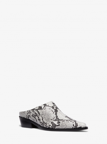 MICHAEL Michael Kors Nash Snake Embossed Leather Mule