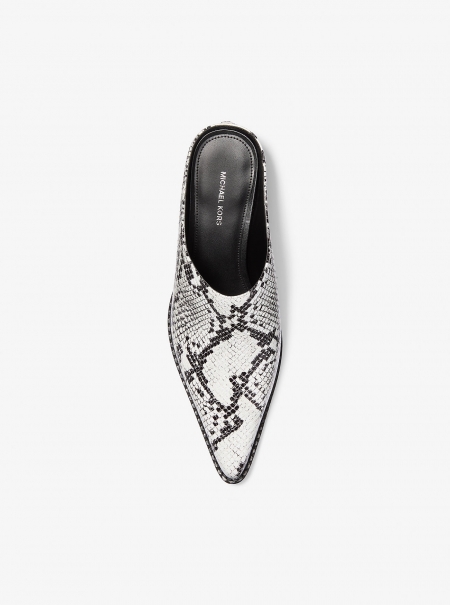 MICHAEL Michael Kors Nash Snake Embossed Leather Mule