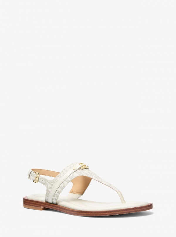 MICHAEL Michael Kors Mandy Signature Logo T-Strap Sandal