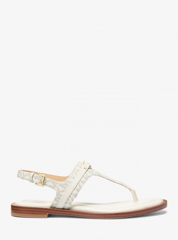 MICHAEL Michael Kors Mandy Signature Logo T-Strap Sandal