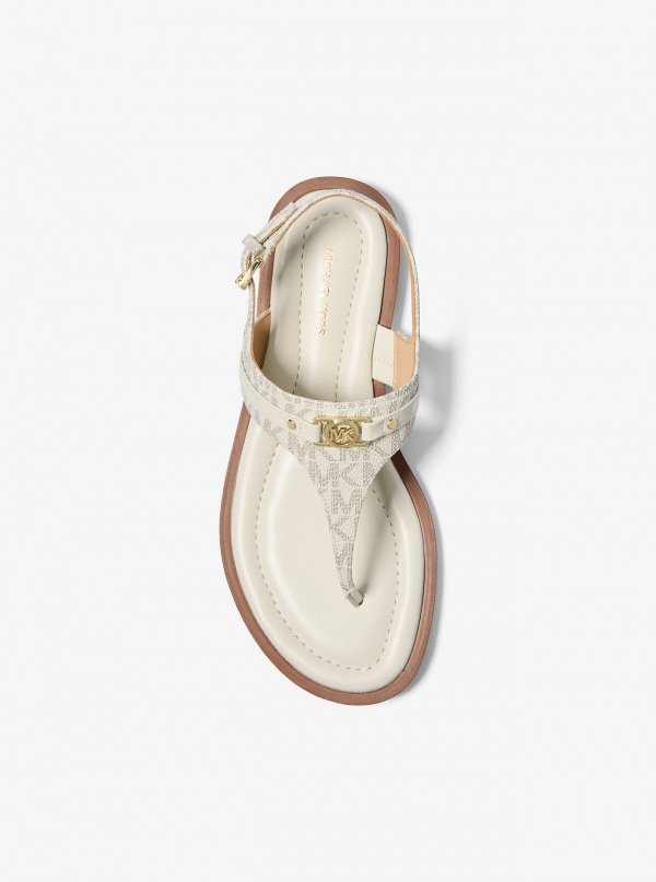 MICHAEL Michael Kors Mandy Signature Logo T-Strap Sandal