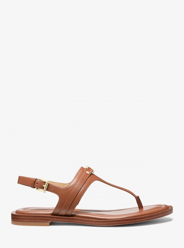 MICHAEL Michael Kors Mandy Leather T-Strap Sandal