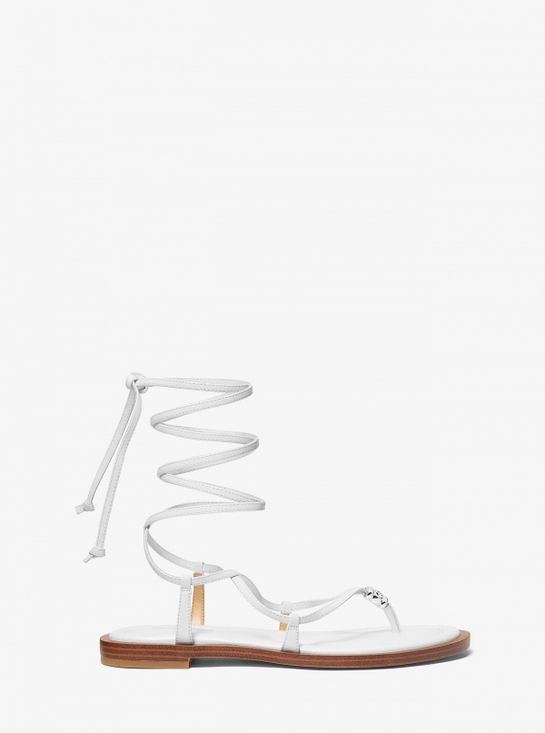 MICHAEL Michael Kors Khloe Embellished Leather Lace-Up Sandal