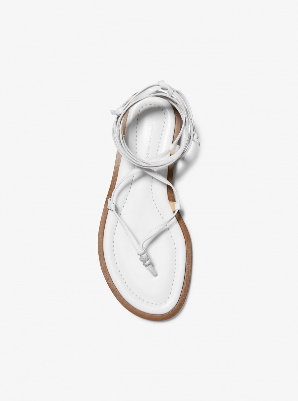 MICHAEL Michael Kors Khloe Embellished Leather Lace-Up Sandal