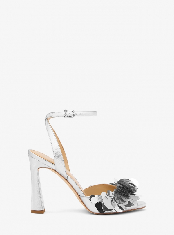 MICHAEL Michael Kors Loretta Sequin Embellished Metallic Sandal