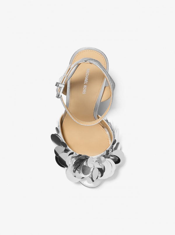 MICHAEL Michael Kors Loretta Sequin Embellished Metallic Sandal