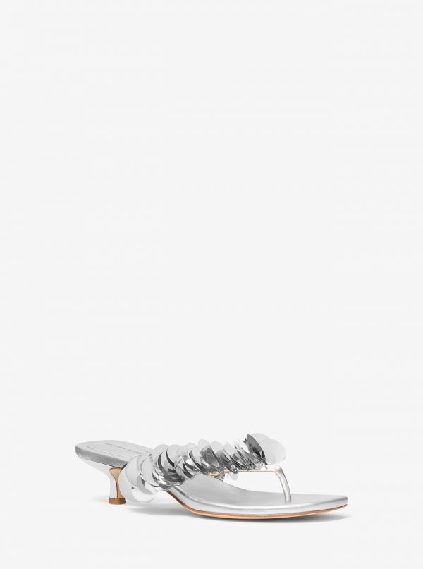 MICHAEL Michael Kors Loretta Sequin Embellished Metallic Sandal