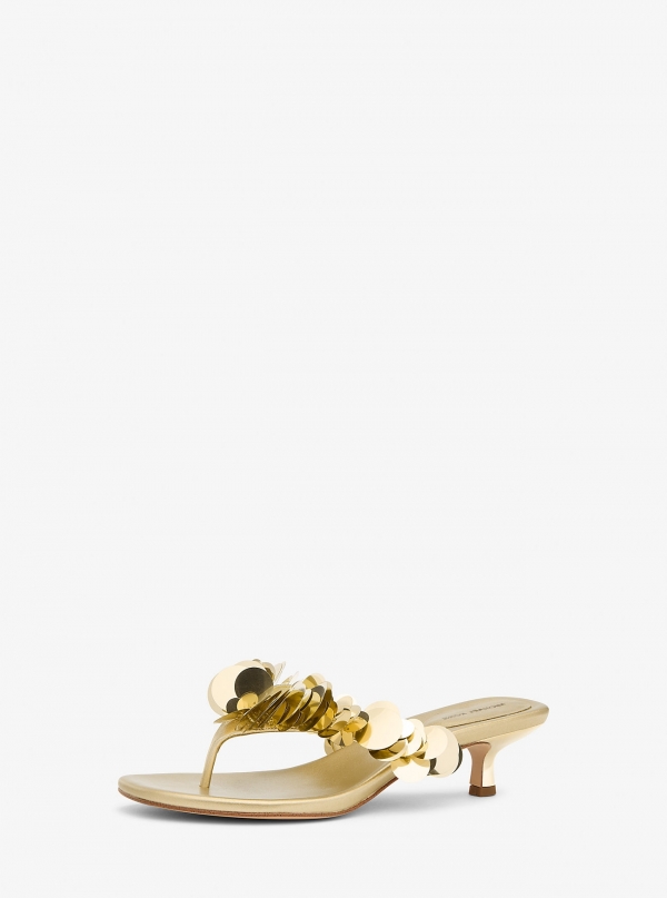 MICHAEL Michael Kors Loretta Sequin Embellished Metallic Sandal