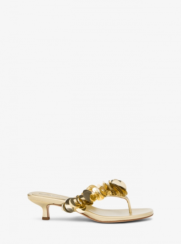MICHAEL Michael Kors Loretta Sequin Embellished Metallic Sandal