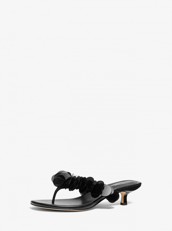 MICHAEL Michael Kors Loretta Sequin Embellished Metallic Sandal